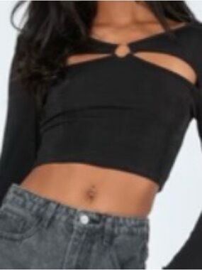 Princess Polly black long sleeve going out top